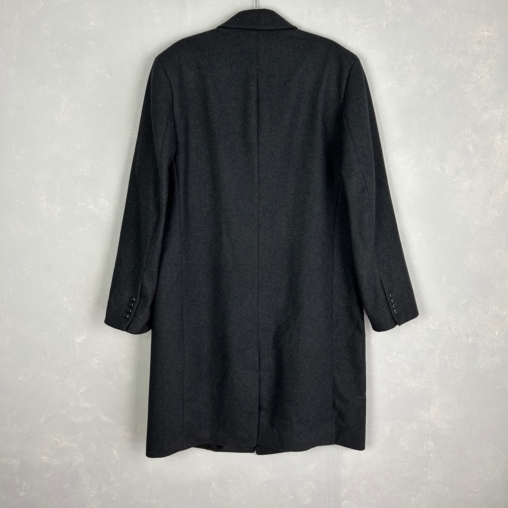 London Fog men's size 42L wool blend long coat dark gray lined - Picture 6 of 16